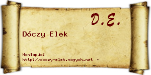 Dóczy Elek névjegykártya