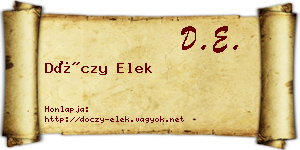 Dóczy Elek névjegykártya