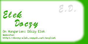 elek doczy business card
