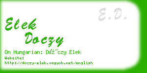 elek doczy business card